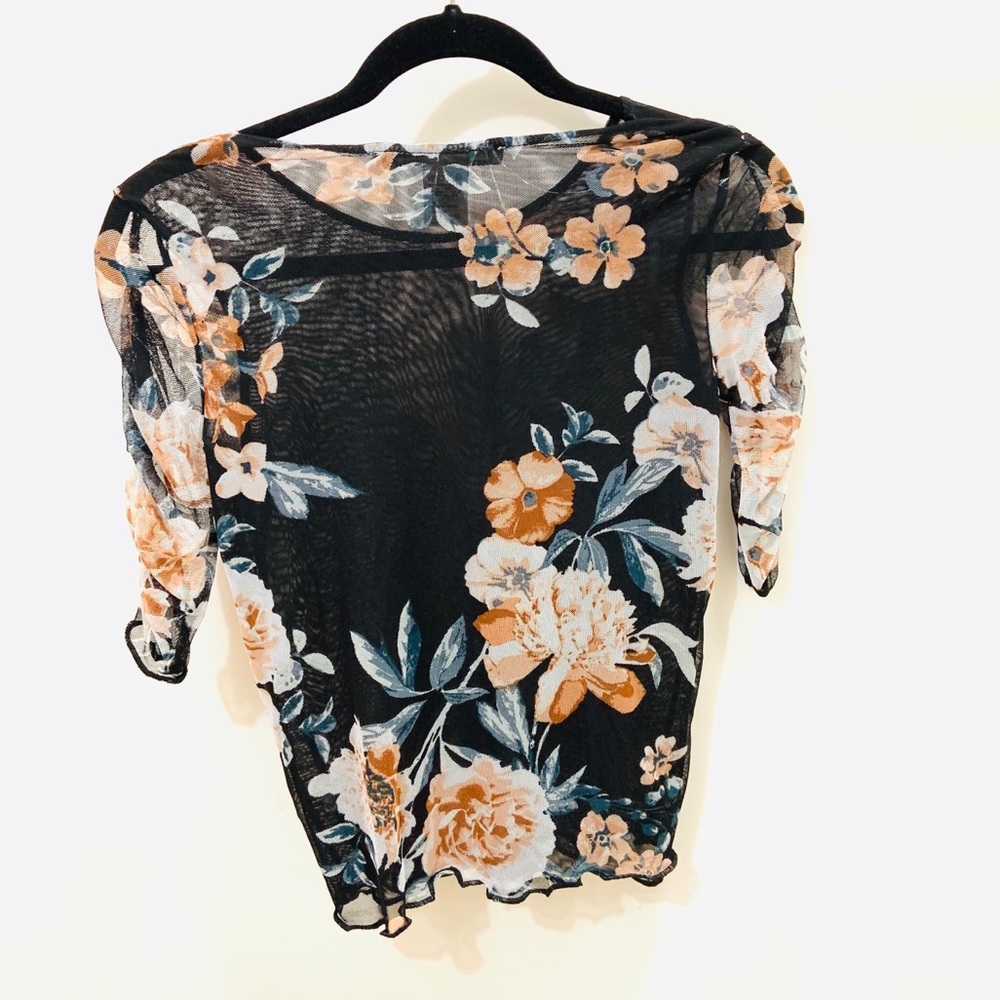 American Rag Ruched Mesh Top - Picture 6 of 7